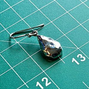 New Genuine 925 Sterling Silver Pear Shape Hammered Earrings Gift Box